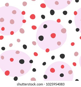 Abstract colored seamless pattern with round elements. Drawn by hand. Endless vector illustration.