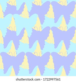 abstract colored seamless vector pattern. fabric print with butterfly.