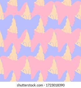abstract colored seamless vector pattern fabric print with butterfly