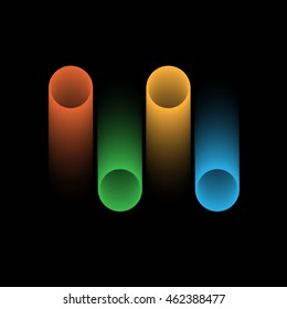 Abstract colored shape on black. Web icon,symbol or creative logo concept. Vector design template element for your application or corporate identity