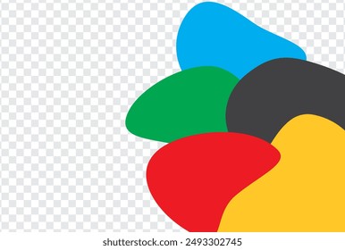 Abstract colored shapes on a transparent background.