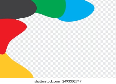 Abstract colored shapes on a transparent background.