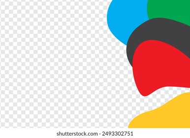 Abstract colored shapes on a transparent background.