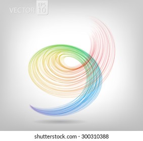 Abstract colored spiral lines VECTOR.