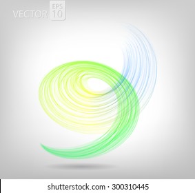 Abstract colored spiral lines VECTOR.