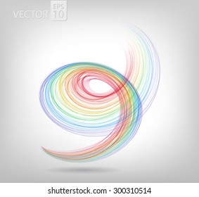 Abstract colored spiral lines VECTOR.