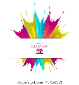 Abstract colored splashes isolated on white background. Vector illustration