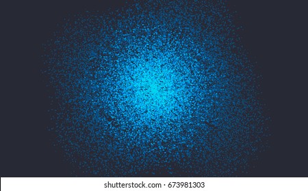 Abstract colored spray on dark background, ash particles. Spray effect, exploding, drops. Grunge effect, spread texture, noise, vector ink backdrop.