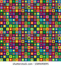 Abstract colored square modern seamless pattern. Vector background.