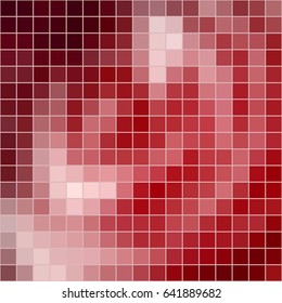 Abstract colored square mosaic tile red background. Square format.