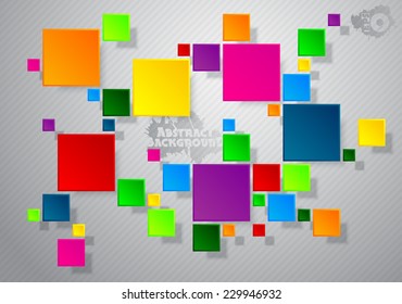 Abstract colored squares on a white background