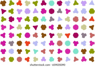 Abstract colored star shape pattern. Good for web page, wallpaper, graphic design, catalog, texture or background. Style of mosaic or tile. Vector graphic.