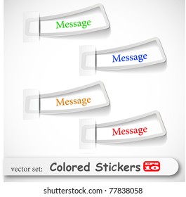 the abstract colored sticker set - vector illustration