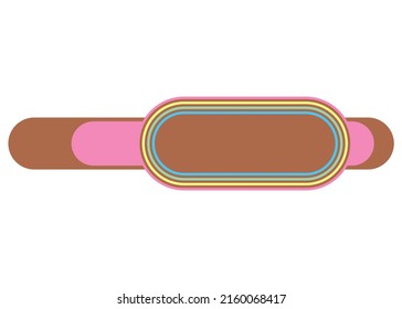 Abstract colored stripe in retro style with place for text. Button. Design element for web. Modern vector background