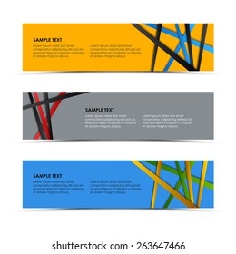 Abstract colored striped banners template