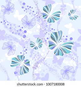 abstract colored striped butterfly. seamless background. Vector