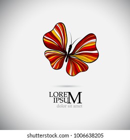 abstract colored striped butterfly. Vector
