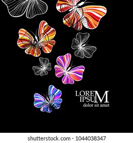 abstract colored striped butterfly. Vector