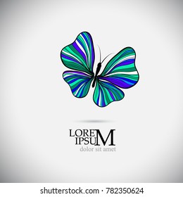 abstract colored striped butterfly. Vector