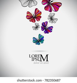 abstract colored striped butterfly. Vector