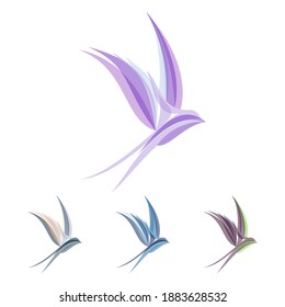 Abstract Colored Stylized Swallow Template for Logo Design, vector illustration