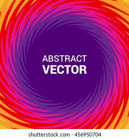 Abstract colored swirl twisting vertiginous tornado background. Design element for Comic book. Free space for text. Vector illustration. 