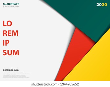 Abstract colored template for presentation of geometric overlapping background. Decorating in green orange yellow design, for ad, poster, presentation artwork. illustration vector eps10