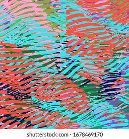 Abstract colored texture of chaotic brush strokes for design of wallpaper, poster, illustration