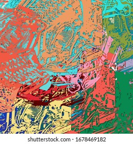 Textura abstracta de trazos caóticos de pincel para el diseño de papel pintado, afiche, ilustración