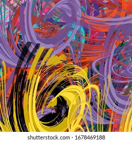 Textura abstracta de trazos caóticos de pincel para el diseño de papel pintado, afiche, ilustración