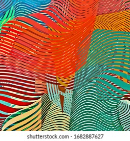 Abstract colored texture of chaotic brush strokes for design of wallpaper, poster, illustration