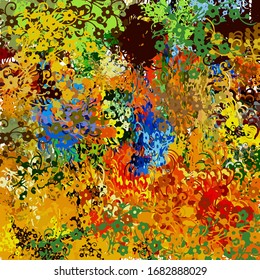 Abstract colored texture of chaotic brush strokes for design of wallpaper, poster, illustration