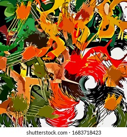 Abstract colored texture of chaotic brush strokes for design of wallpaper, poster, illustration