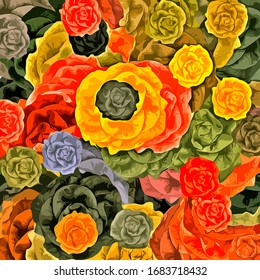 Abstract colored texture of chaotic brush strokes for design of wallpaper, poster, illustration