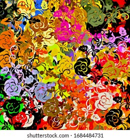 Abstract colored texture of chaotic brush strokes for design of wallpaper, poster, illustration