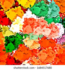 Abstract colored texture of chaotic brush strokes for design of wallpaper, poster, illustration