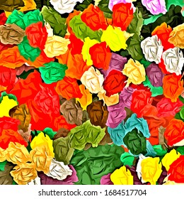 Abstract colored texture of chaotic brush strokes for design of wallpaper, poster, illustration