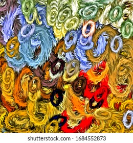 Abstract colored texture of chaotic brush strokes for design of wallpaper, poster, illustration