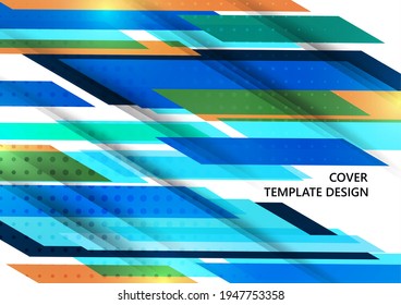 Abstract colored tilted rectangles on a white background. Universal geometric template for corporate design for cover, business card, flyer, report. Vector illustration