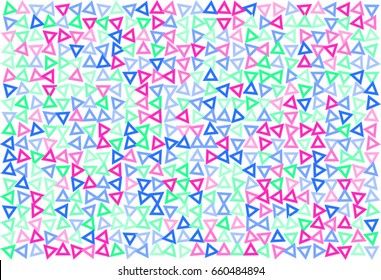 Abstract colored triangle shape pattern. Good for web page, wallpaper, graphic design, catalog, texture or background. Style of mosaic or tile. Vector graphic.