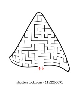 Abstract colored triangular labyrinth. Black color on a white background. An interesting game for children. Vector illustration