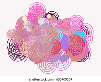 Abstract colored twirl circle line, path or  shape pattern. Good for web page, wallpaper, graphic design, catalog, texture or background. Vector graphic.