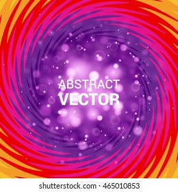 Abstract colored twirl circles background with bokeh effect. With space for text. Vector illustration.