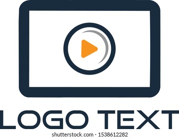 Abstract colored vector logo. Play logo. Media logo. Multimedia logo. 

