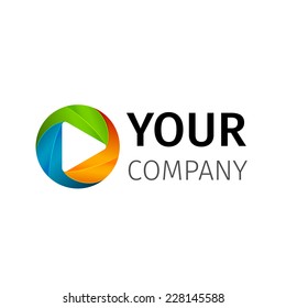 Abstract colored vector play logotype
