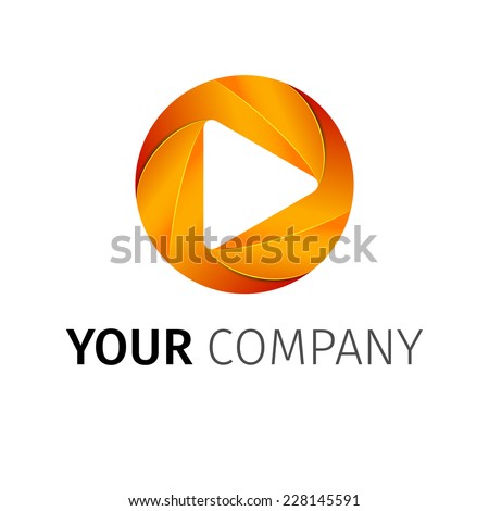 Abstract colored vector play logotype