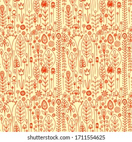 abstract colored vector seamless floral pattern fabric print 