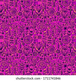 abstract colored vector seamless floral pattern fabric print 
