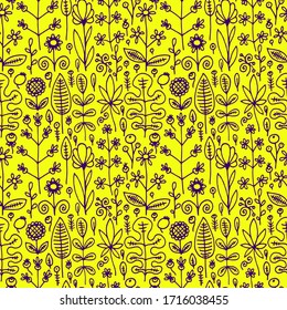 abstract colored vector seamless floral pattern fabric print  