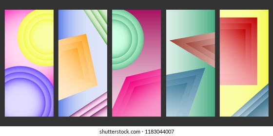 Abstract colored vertical banners. Set of colored vertical banners with geometric shapes. Flat design, vector illustration, vector.